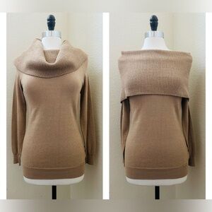 Michael-Michael Kors Cowl Long Sleeve Knit Top - Size S